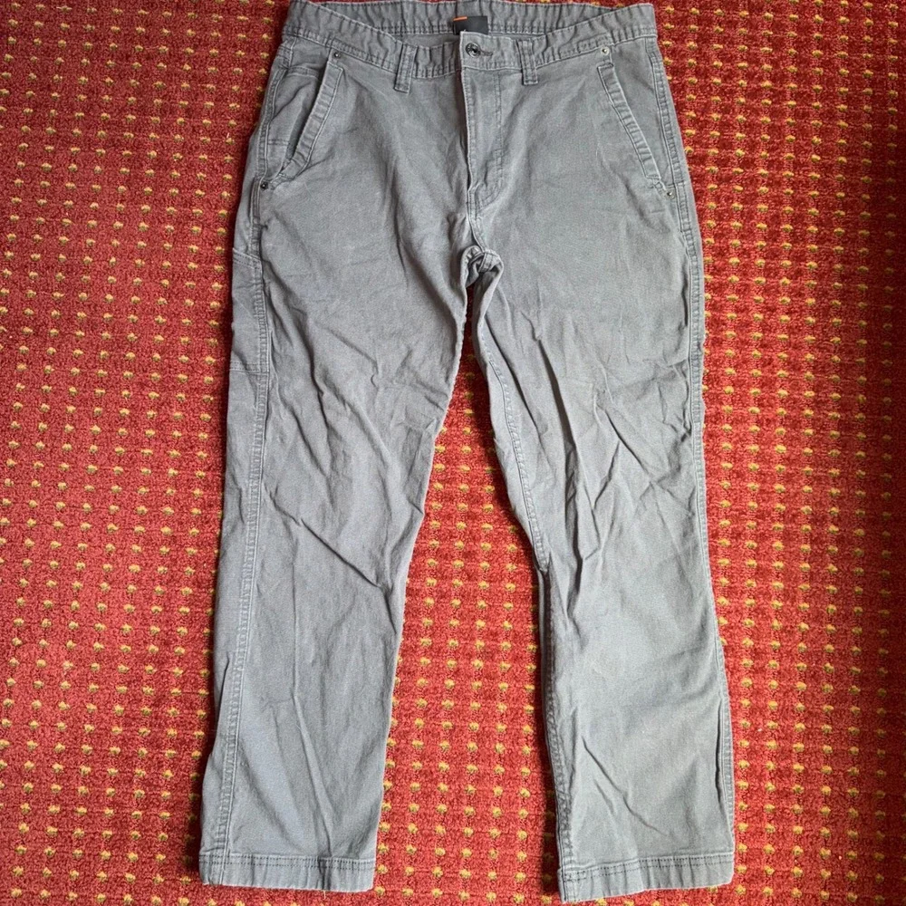 Eddie Bauer Utility Canvas Pants Mens 34x29 Grey Excellent Straight Workwear